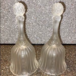 Vintage Fenton Frosted Bells SetOf Two